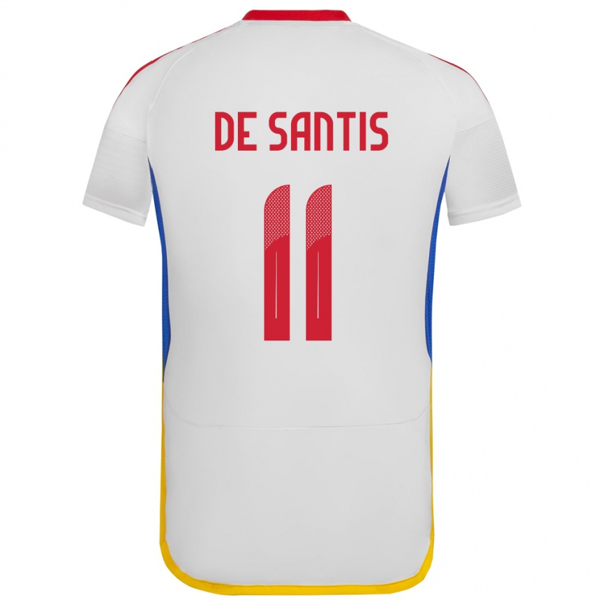 Női Labdarúgás Venezuela Jeriel De Santis #11 Fehér Idegenbeli Jersey 24-26 Mez Póló Ing