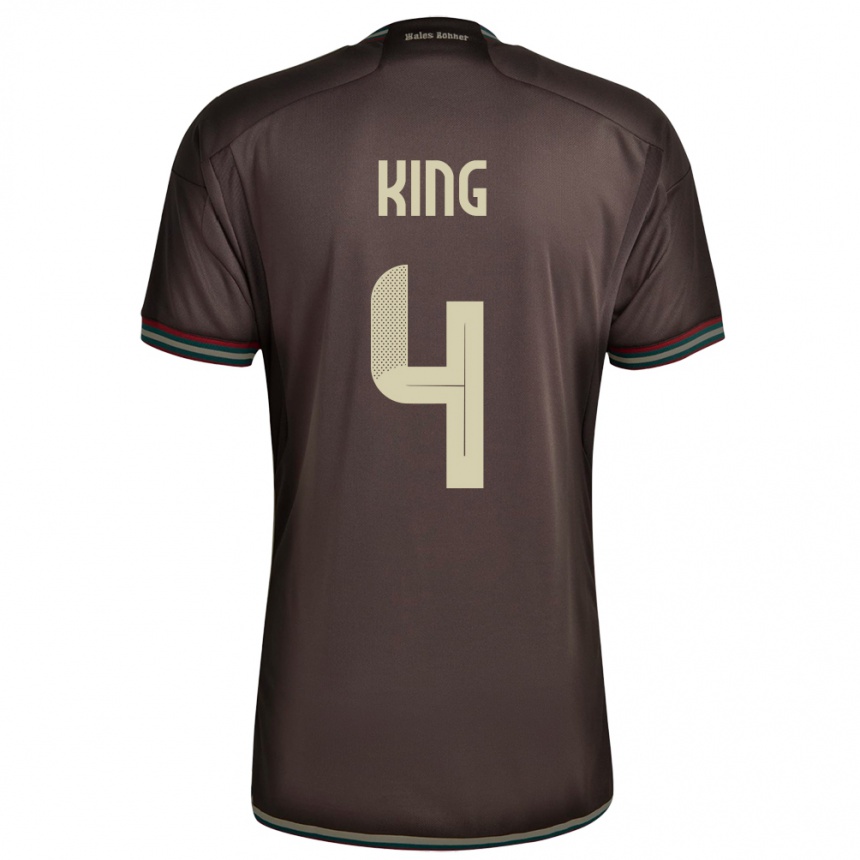 Női Labdarúgás Jamaica Richard King #4 Éjszakai Barna Idegenbeli Jersey 24-26 Mez Póló Ing