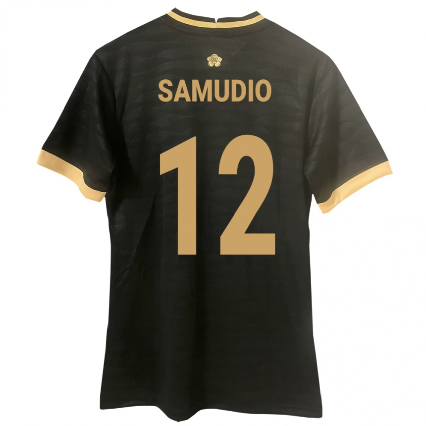 Női Labdarúgás Panama César Samudio #12 Fekete Idegenbeli Jersey 24-26 Mez Póló Ing