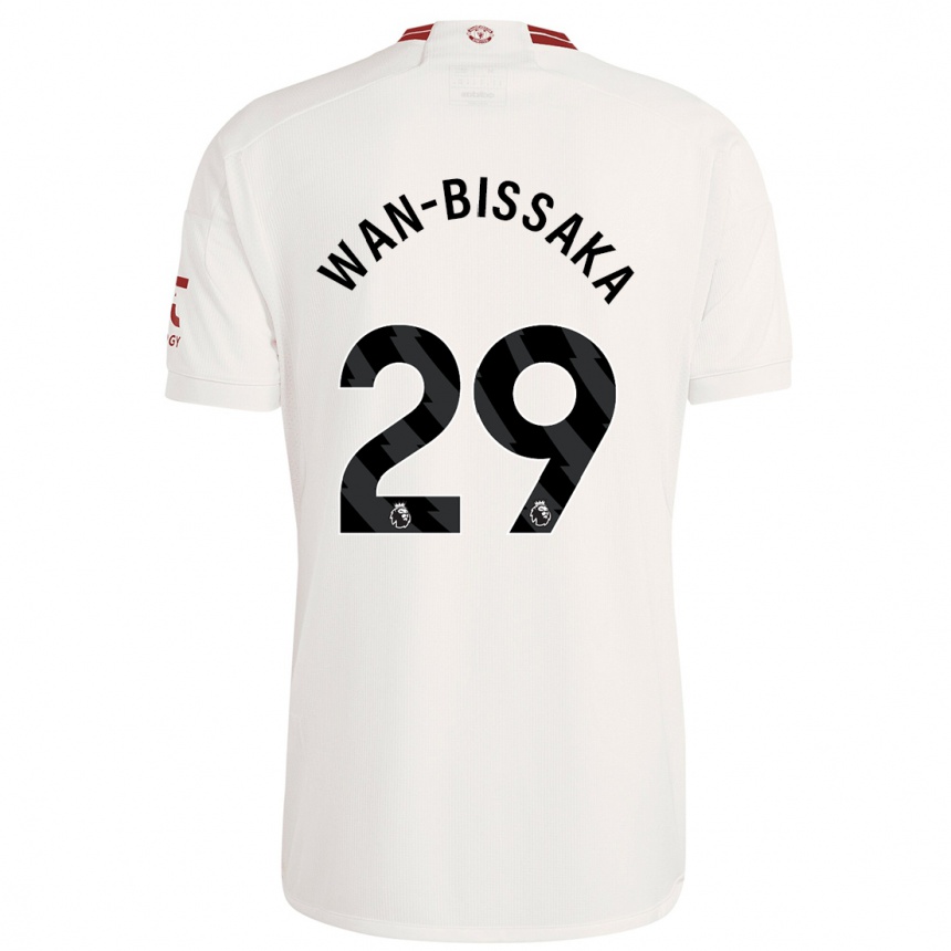 Gyermek Labdarúgás Aaron Wan-Bissaka #29 Fehér Harmadik Számú Jersey 2023/24 Mez Póló Ing