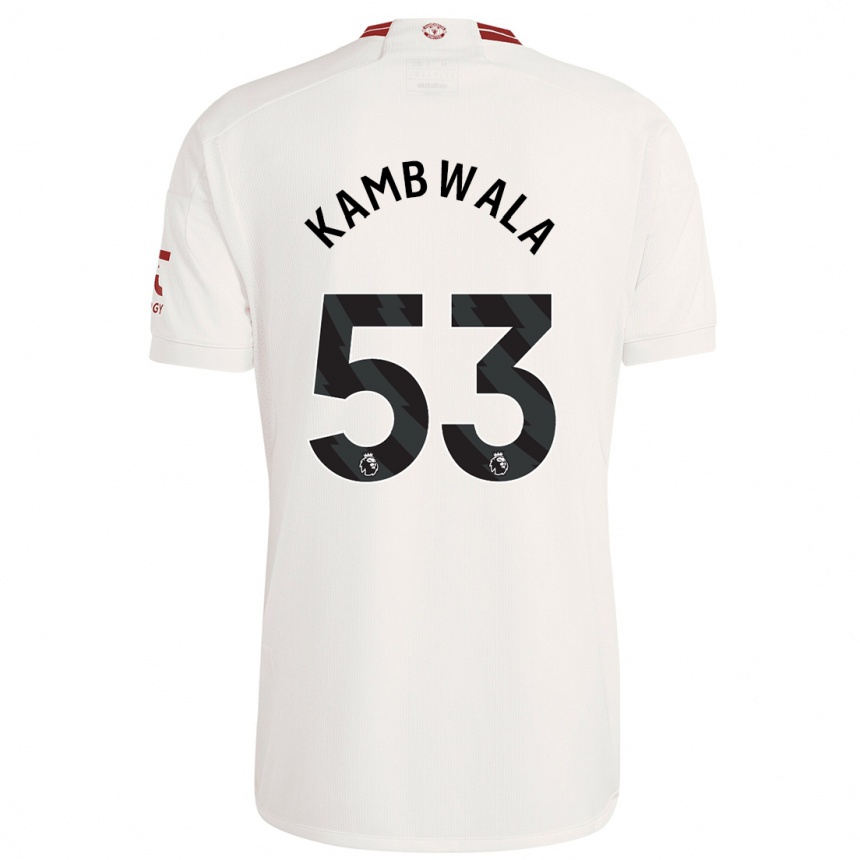 Gyermek Labdarúgás Willy Kambwala #53 Fehér Harmadik Számú Jersey 2023/24 Mez Póló Ing