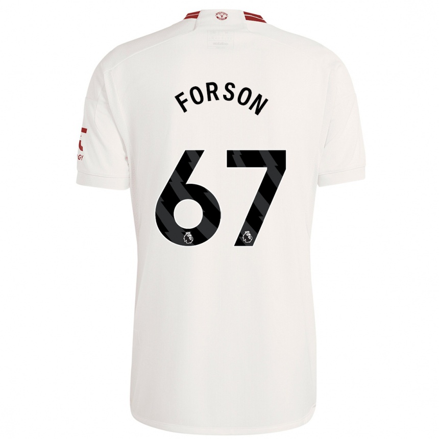 Gyermek Labdarúgás Omari Forson #67 Fehér Harmadik Számú Jersey 2023/24 Mez Póló Ing