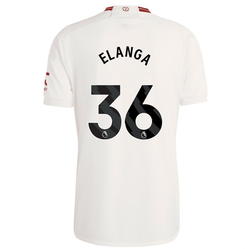 Gyermek Labdarúgás Anthony Elanga #36 Fehér Harmadik Számú Jersey 2023/24 Mez Póló Ing