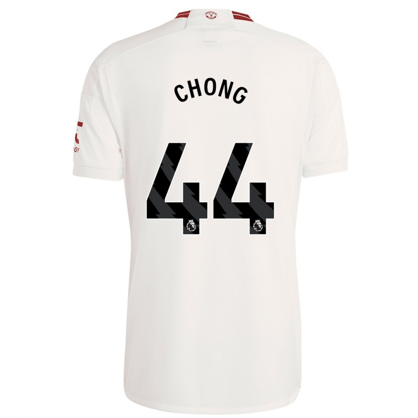 Gyermek Labdarúgás Tahith Chong #44 Fehér Harmadik Számú Jersey 2023/24 Mez Póló Ing