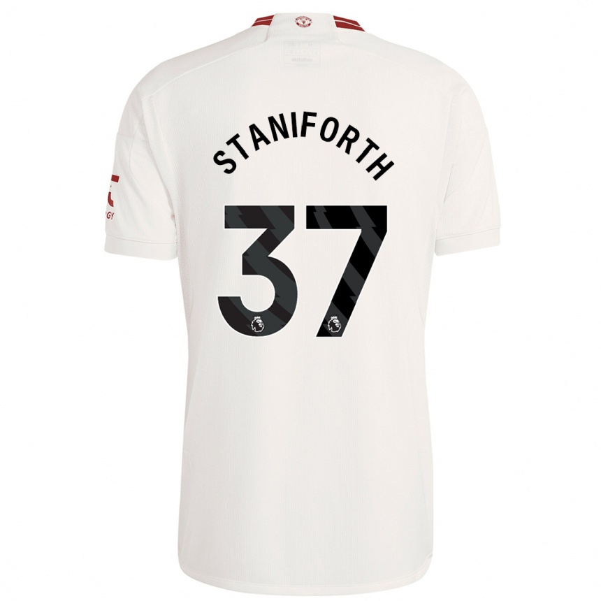 Gyermek Labdarúgás Lucy Staniforth #37 Fehér Harmadik Számú Jersey 2023/24 Mez Póló Ing