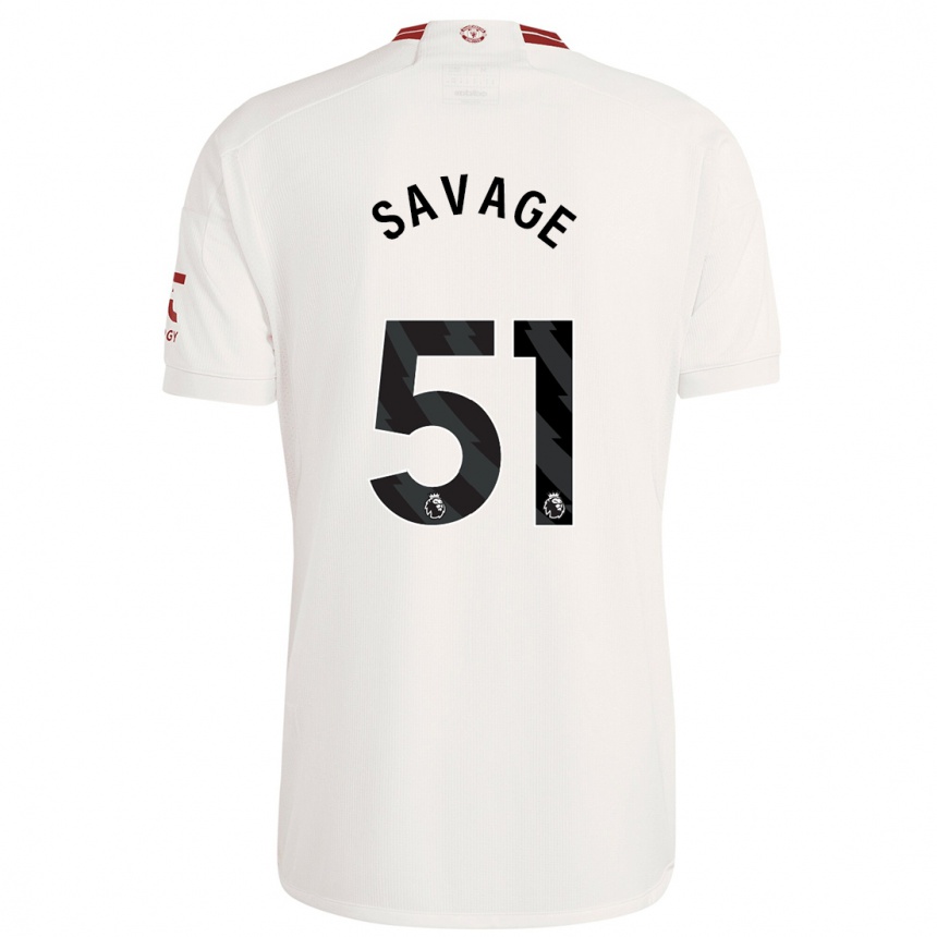 Gyermek Labdarúgás Charlie Savage #51 Fehér Harmadik Számú Jersey 2023/24 Mez Póló Ing