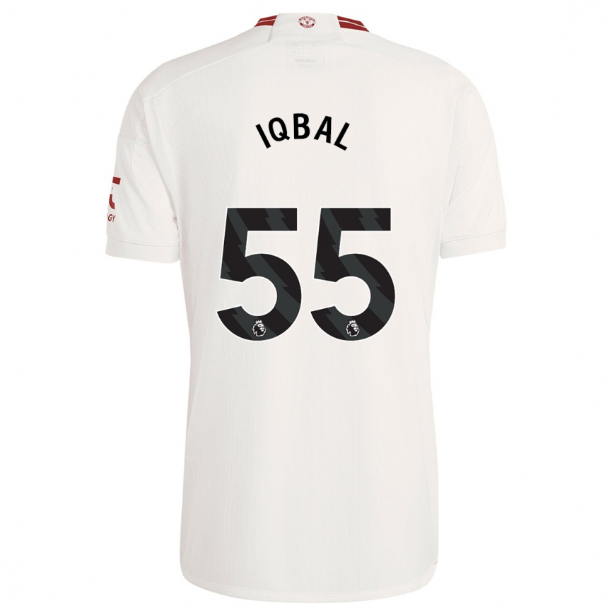 Gyermek Labdarúgás Zidane Iqbal #55 Fehér Harmadik Számú Jersey 2023/24 Mez Póló Ing