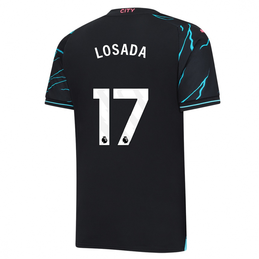 Gyermek Labdarúgás Vicky Losada #17 Sötétkék Harmadik Számú Jersey 2023/24 Mez Póló Ing