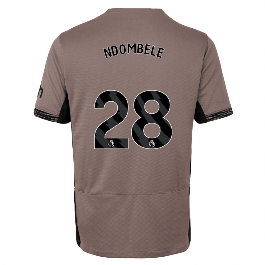 Gyermek Labdarúgás Tanguy Ndombele #28 Sötét Bézs Harmadik Számú Jersey 2023/24 Mez Póló Ing