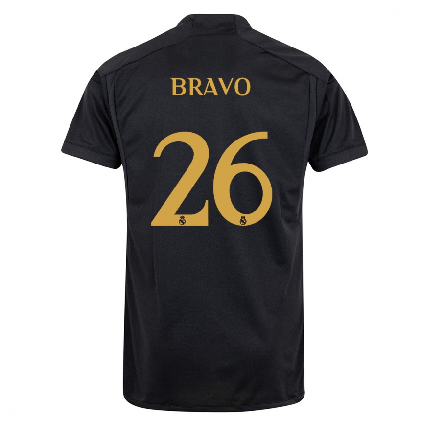 Gyermek Labdarúgás Iker Bravo #26 Fekete Harmadik Számú Jersey 2023/24 Mez Póló Ing