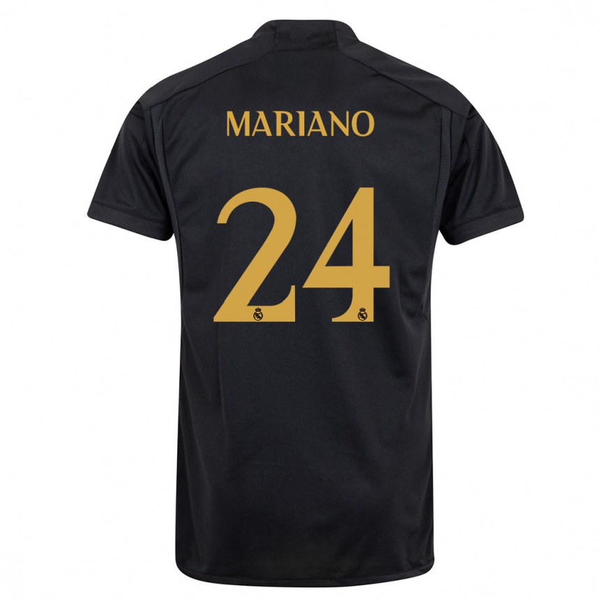 Gyermek Labdarúgás Mariano Diaz #24 Fekete Harmadik Számú Jersey 2023/24 Mez Póló Ing