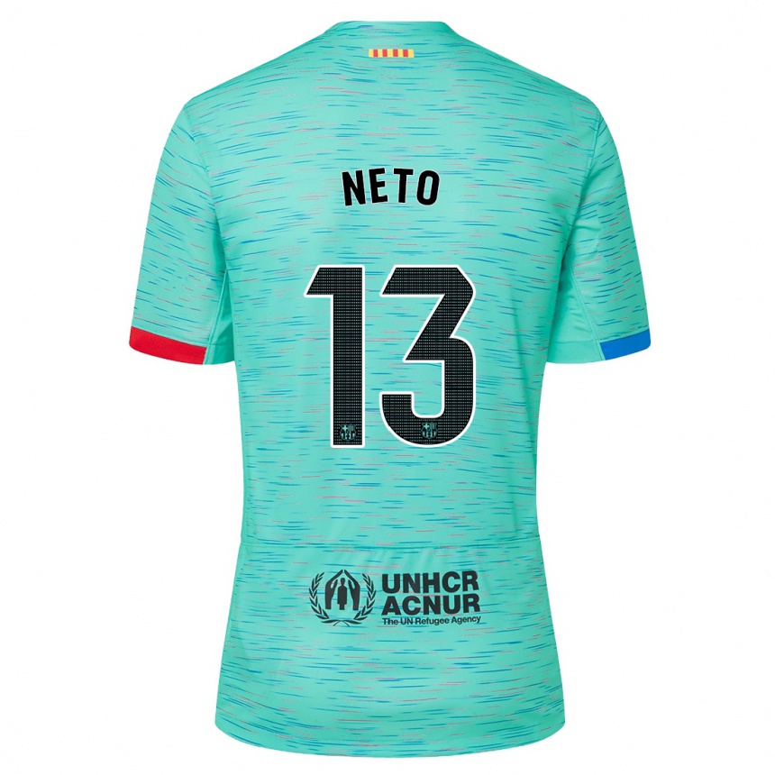 Gyermek Labdarúgás Neto #13 Light Aqua Harmadik Számú Jersey 2023/24 Mez Póló Ing