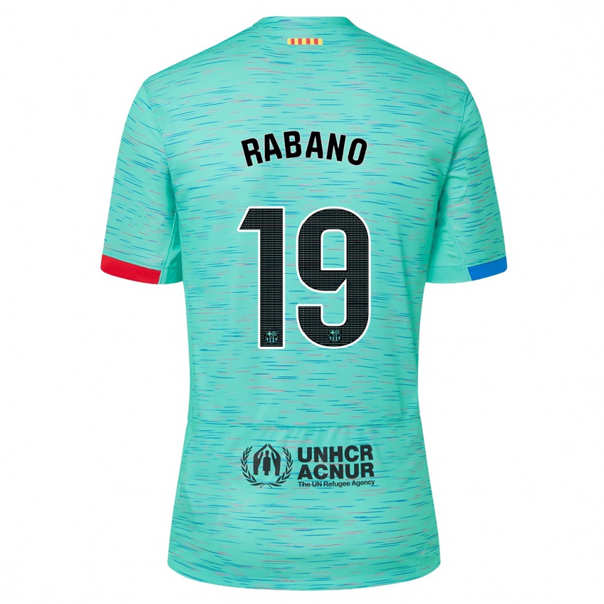 Gyermek Labdarúgás Nuria Rabano #19 Light Aqua Harmadik Számú Jersey 2023/24 Mez Póló Ing