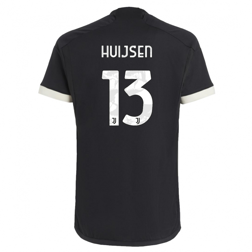 Gyermek Labdarúgás Dean Huijsen #13 Fekete Harmadik Számú Jersey 2023/24 Mez Póló Ing