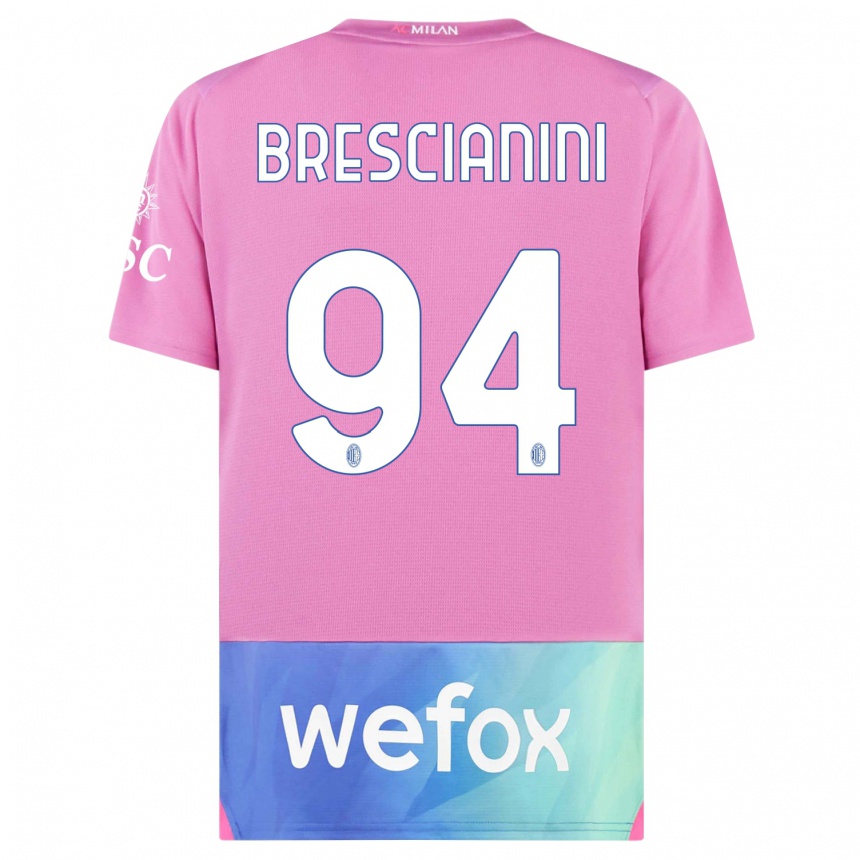 Gyermek Labdarúgás Marco Brescianini #94 Pink Lila Harmadik Számú Jersey 2023/24 Mez Póló Ing