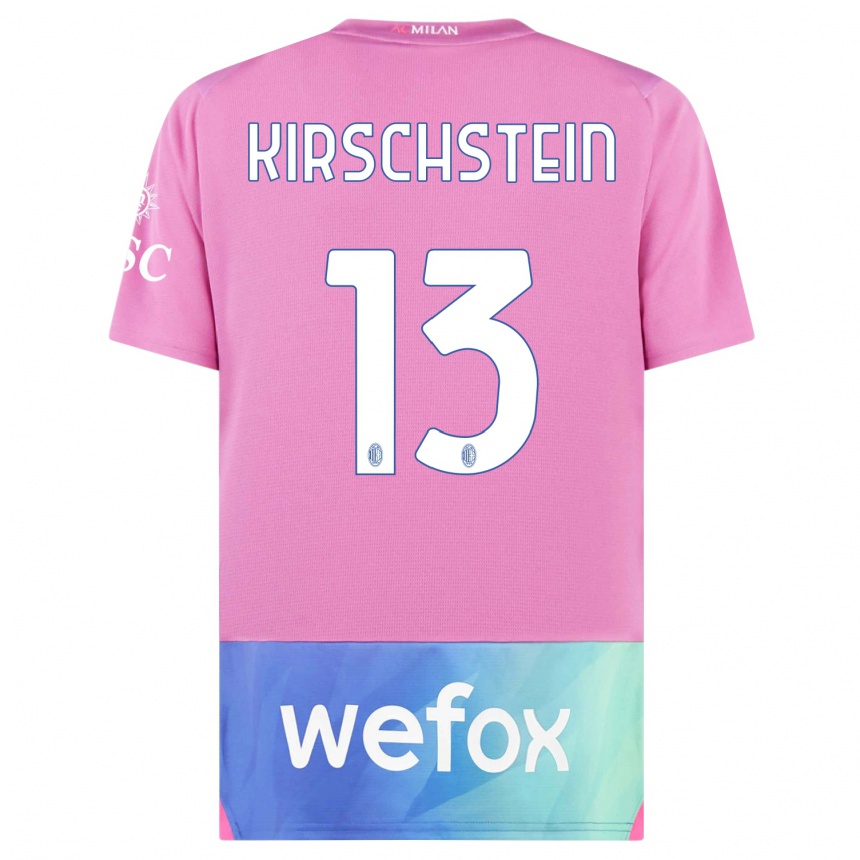 Gyermek Labdarúgás Merle Kirschstein #13 Pink Lila Harmadik Számú Jersey 2023/24 Mez Póló Ing