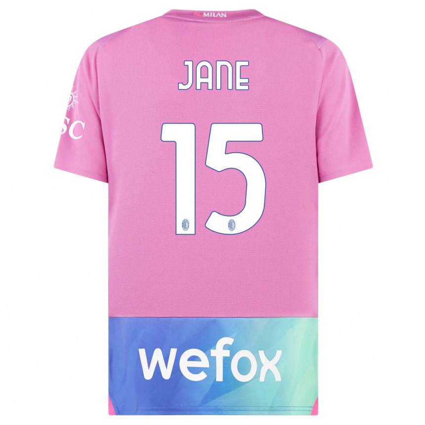 Gyermek Labdarúgás Refiloe Jane #15 Pink Lila Harmadik Számú Jersey 2023/24 Mez Póló Ing