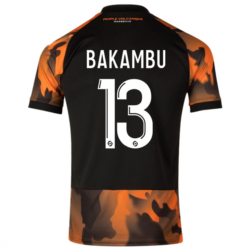 Gyermek Labdarúgás Cedric Bakambu #13 Fekete Narancs Harmadik Számú Jersey 2023/24 Mez Póló Ing