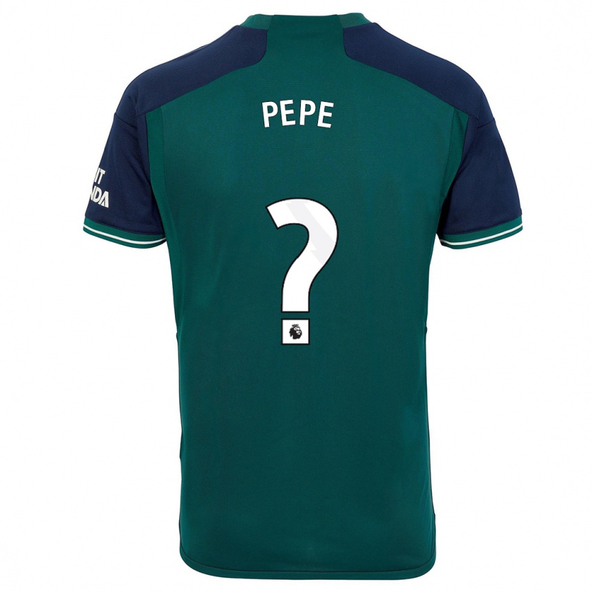 Férfi Labdarúgás Nicolas Pepe #0 Zöld Harmadik Számú Jersey 2023/24 Mez Póló Ing