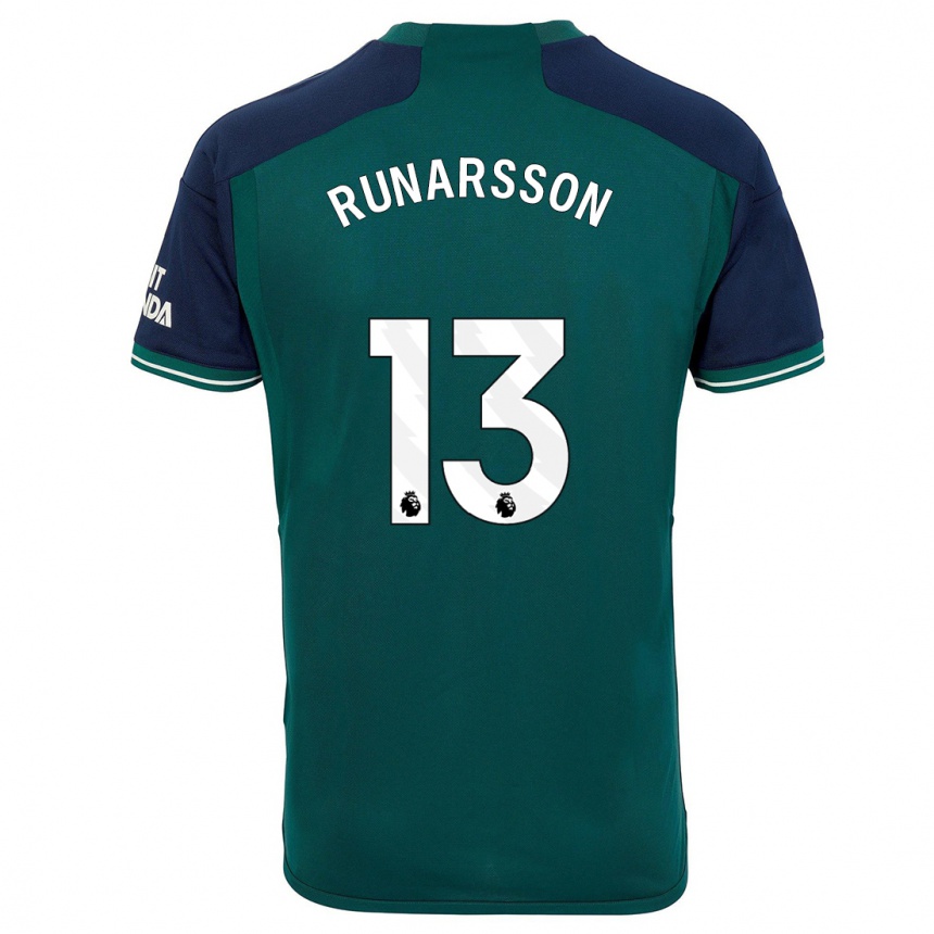 Férfi Labdarúgás Runar Alex Runarsson #13 Zöld Harmadik Számú Jersey 2023/24 Mez Póló Ing