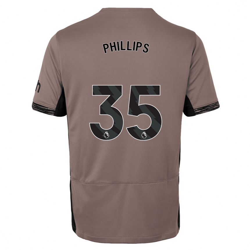 Férfi Labdarúgás Ashley Phillips #35 Sötét Bézs Harmadik Számú Jersey 2023/24 Mez Póló Ing