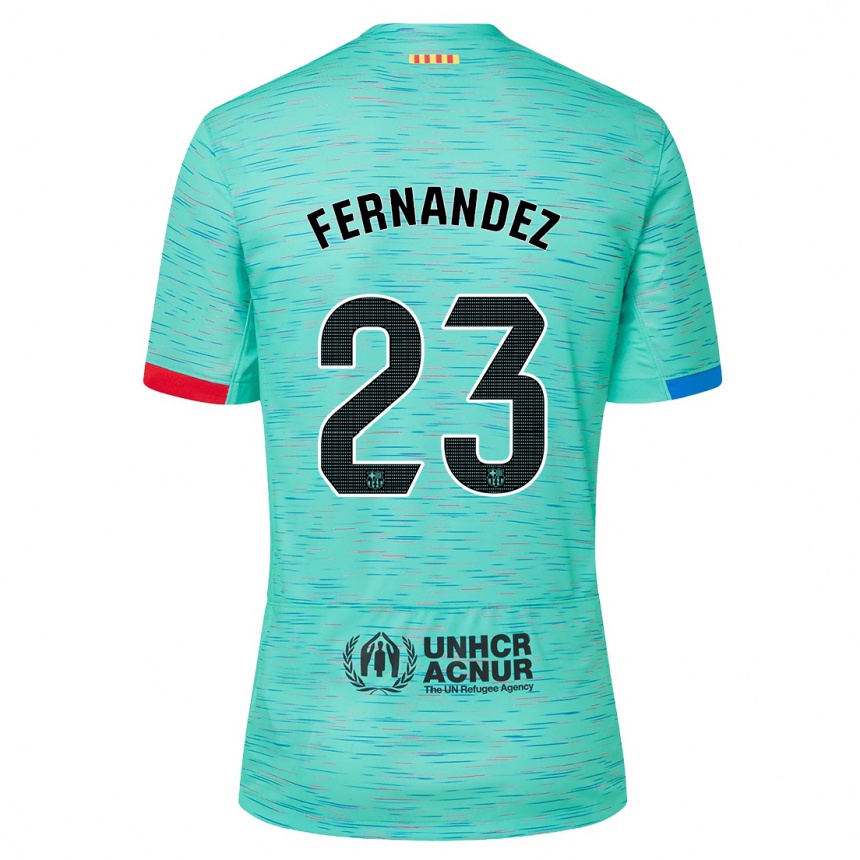 Férfi Labdarúgás Pelayo Fernandez #23 Light Aqua Harmadik Számú Jersey 2023/24 Mez Póló Ing