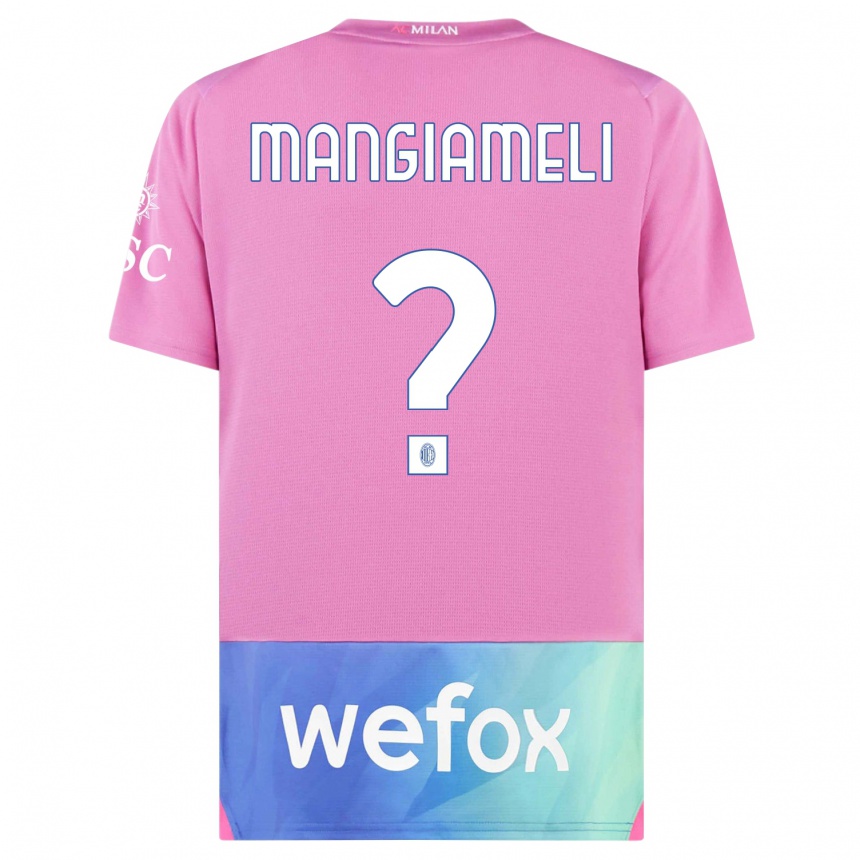 Férfi Labdarúgás Federico Mangiameli #0 Pink Lila Harmadik Számú Jersey 2023/24 Mez Póló Ing