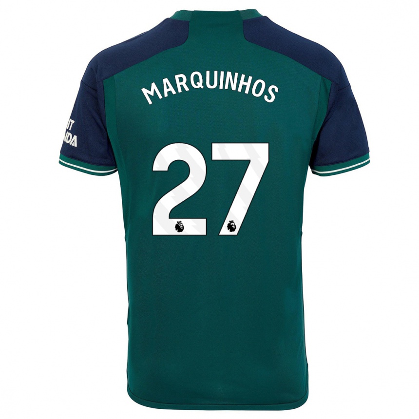 Női Labdarúgás Marquinhos #27 Zöld Harmadik Számú Jersey 2023/24 Mez Póló Ing