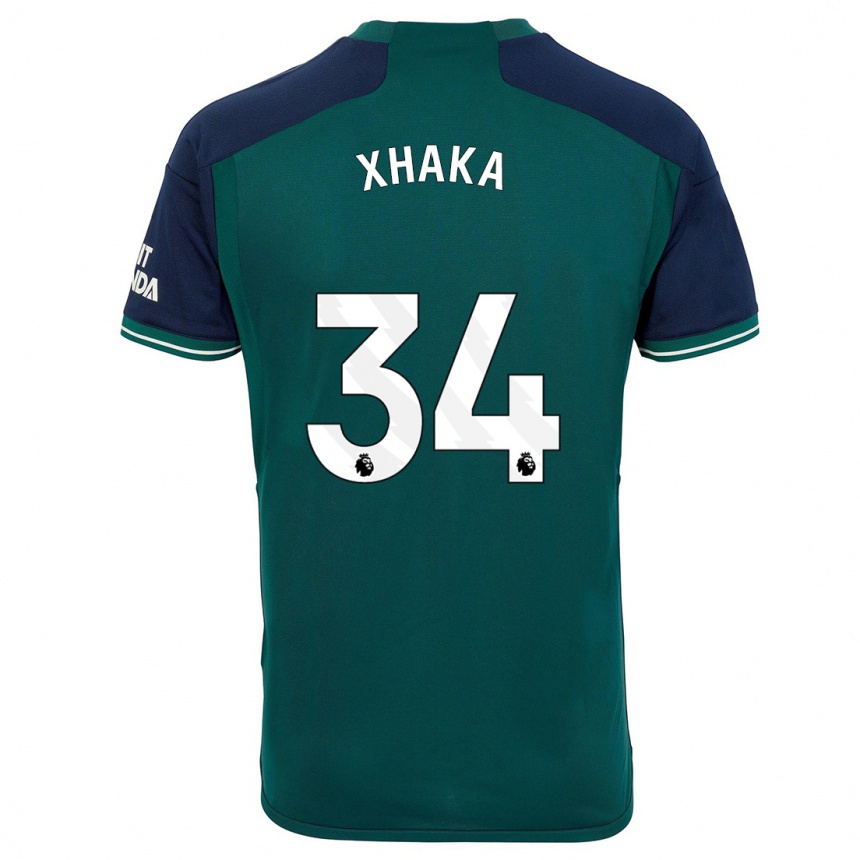 Női Labdarúgás Granit Xhaka #34 Zöld Harmadik Számú Jersey 2023/24 Mez Póló Ing