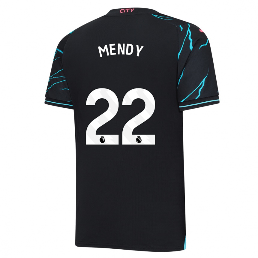 Női Labdarúgás Benjamin Mendy #22 Sötétkék Harmadik Számú Jersey 2023/24 Mez Póló Ing