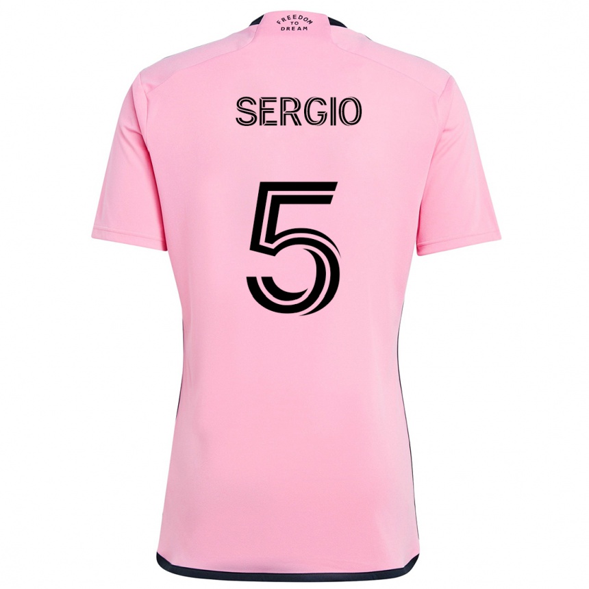 Gyermek Labdarúgás Sergio Busquets #5 Rózsaszín Hazai Jersey 2024/25 Mez Póló Ing