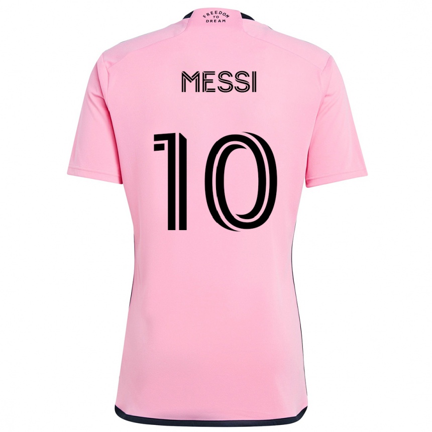 Gyermek Labdarúgás Lionel Messi #10 Rózsaszín Hazai Jersey 2024/25 Mez Póló Ing