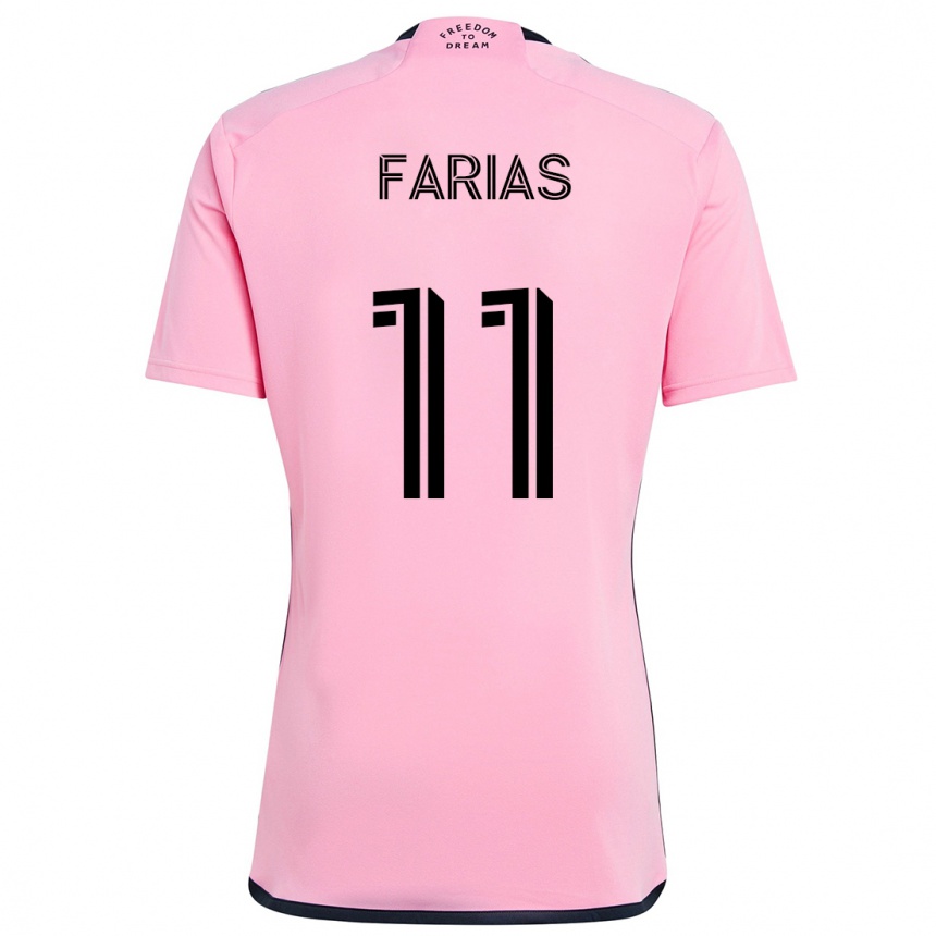 Gyermek Labdarúgás Facundo Farías #11 Rózsaszín Hazai Jersey 2024/25 Mez Póló Ing