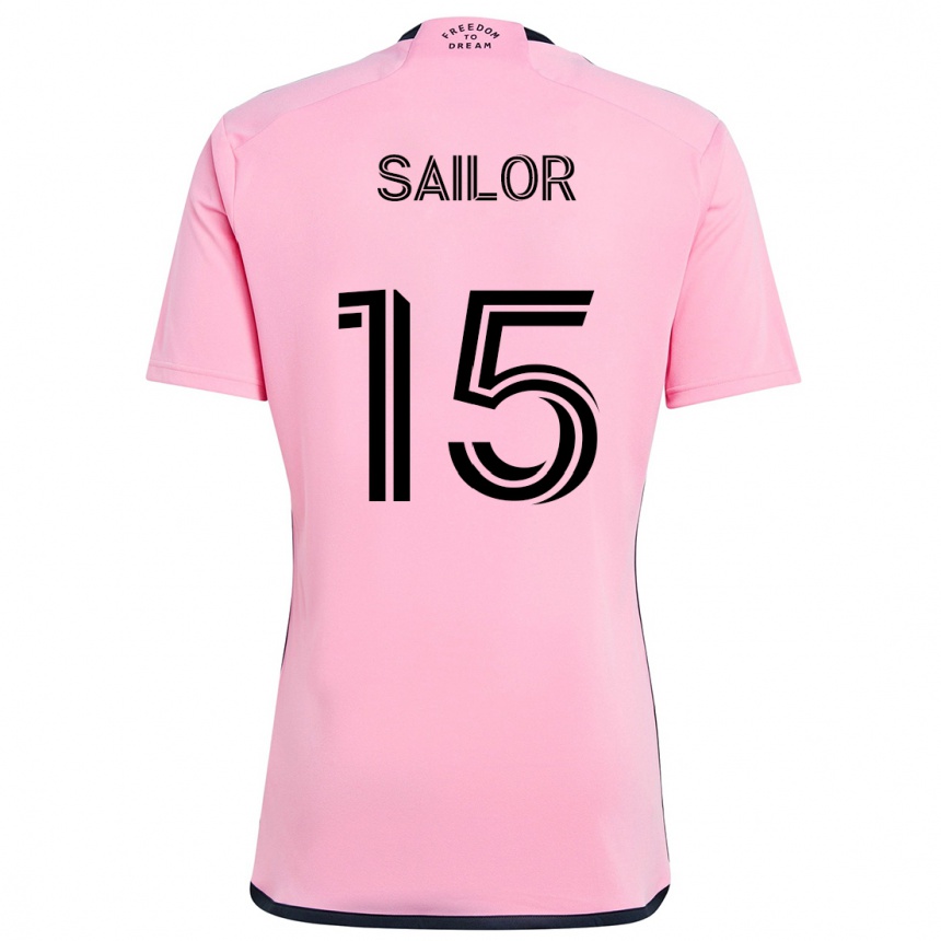 Gyermek Labdarúgás Ryan Sailor #15 Rózsaszín Hazai Jersey 2024/25 Mez Póló Ing