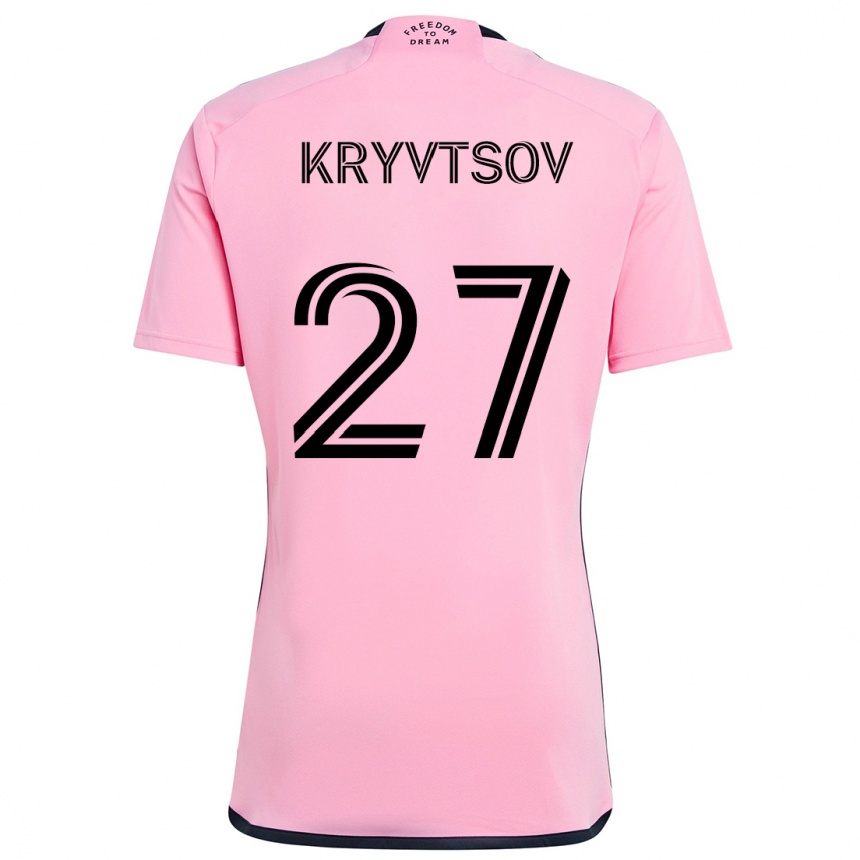 Gyermek Labdarúgás Sergiy Kryvtsov #27 Rózsaszín Hazai Jersey 2024/25 Mez Póló Ing