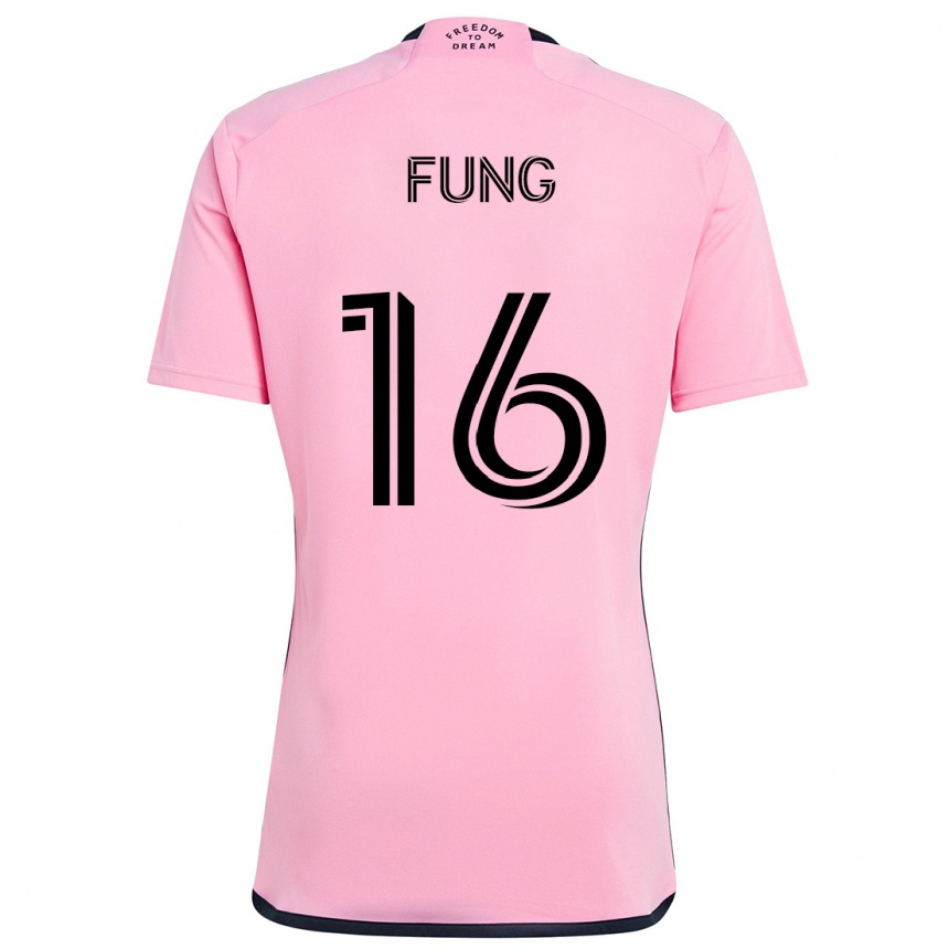 Gyermek Labdarúgás Victor Fung #16 Rózsaszín Hazai Jersey 2024/25 Mez Póló Ing