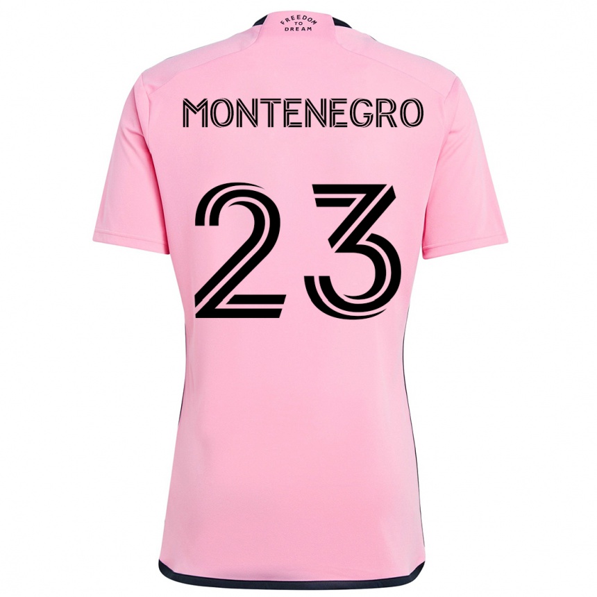 Gyermek Labdarúgás Ricardo Montenegro #23 Rózsaszín Hazai Jersey 2024/25 Mez Póló Ing