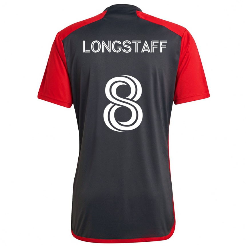 Gyermek Labdarúgás Matty Longstaff #8 Szürke Vörös Hazai Jersey 2024/25 Mez Póló Ing