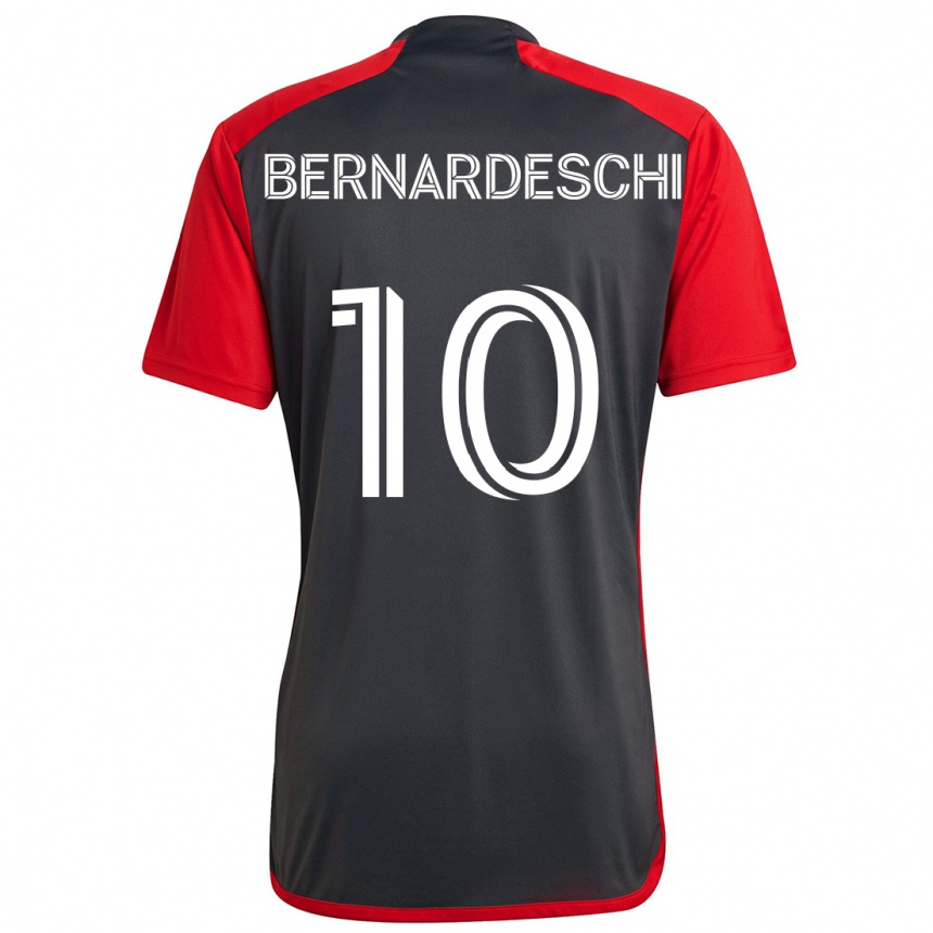 Gyermek Labdarúgás Federico Bernardeschi #10 Szürke Vörös Hazai Jersey 2024/25 Mez Póló Ing