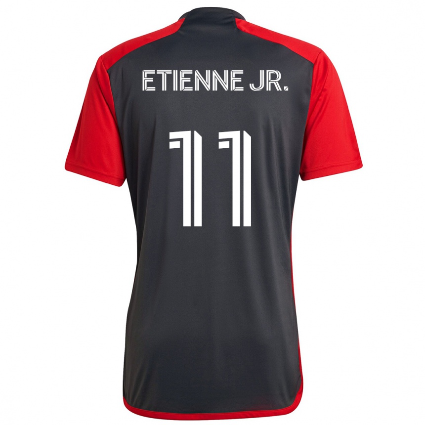 Gyermek Labdarúgás Derrick Etienne Jr. #11 Szürke Vörös Hazai Jersey 2024/25 Mez Póló Ing