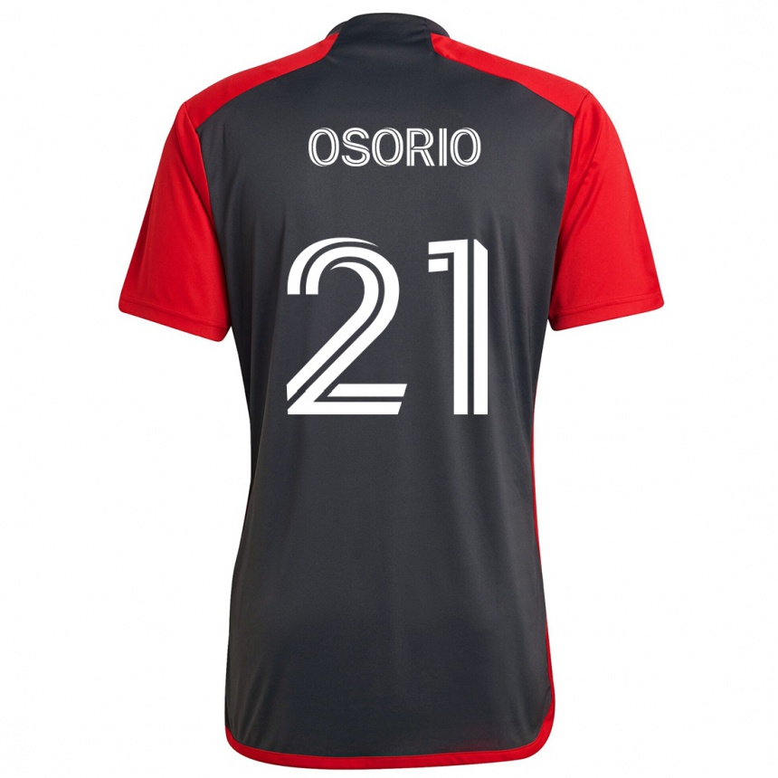 Gyermek Labdarúgás Jonathan Osorio #21 Szürke Vörös Hazai Jersey 2024/25 Mez Póló Ing