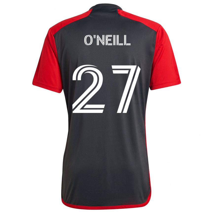 Gyermek Labdarúgás Shane O'neill #27 Szürke Vörös Hazai Jersey 2024/25 Mez Póló Ing