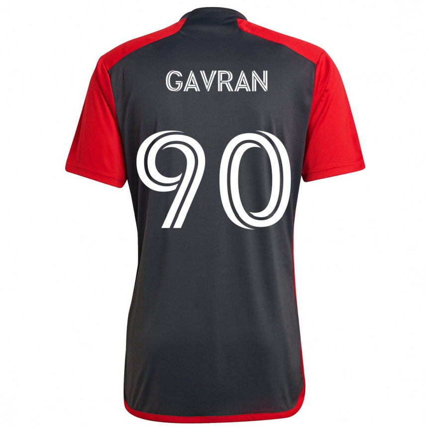 Gyermek Labdarúgás Luka Gavran #90 Szürke Vörös Hazai Jersey 2024/25 Mez Póló Ing