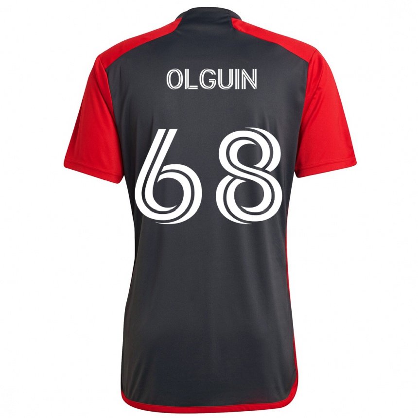 Gyermek Labdarúgás Lucas Olguin #68 Szürke Vörös Hazai Jersey 2024/25 Mez Póló Ing