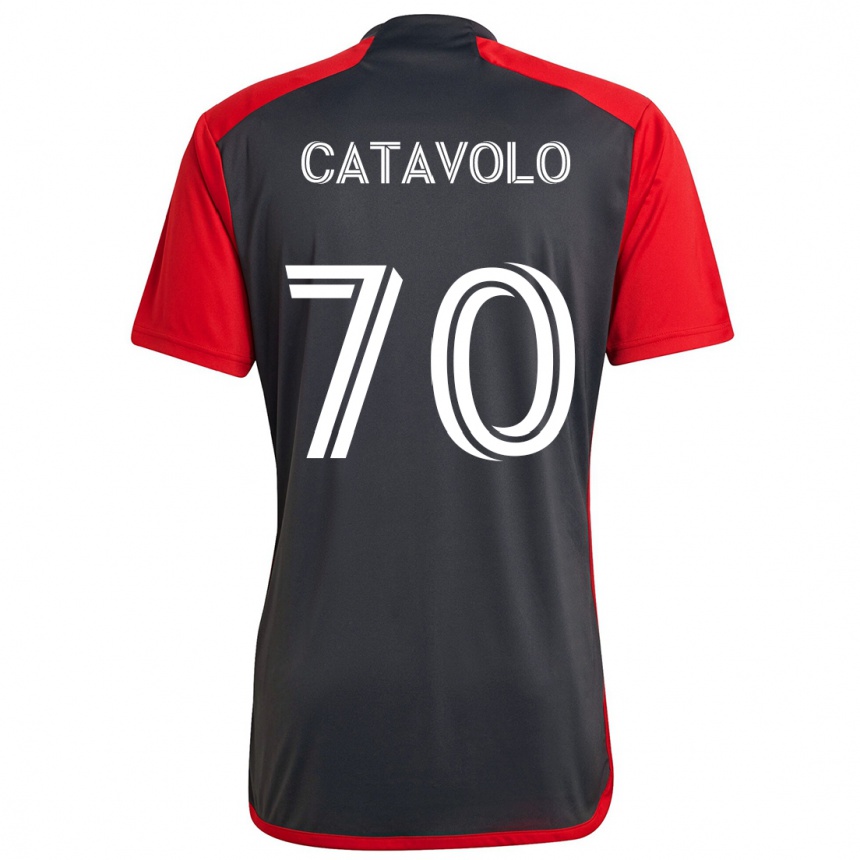 Gyermek Labdarúgás Matthew Catavolo #70 Szürke Vörös Hazai Jersey 2024/25 Mez Póló Ing