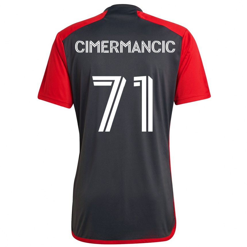 Gyermek Labdarúgás Markus Cimermancic #71 Szürke Vörös Hazai Jersey 2024/25 Mez Póló Ing