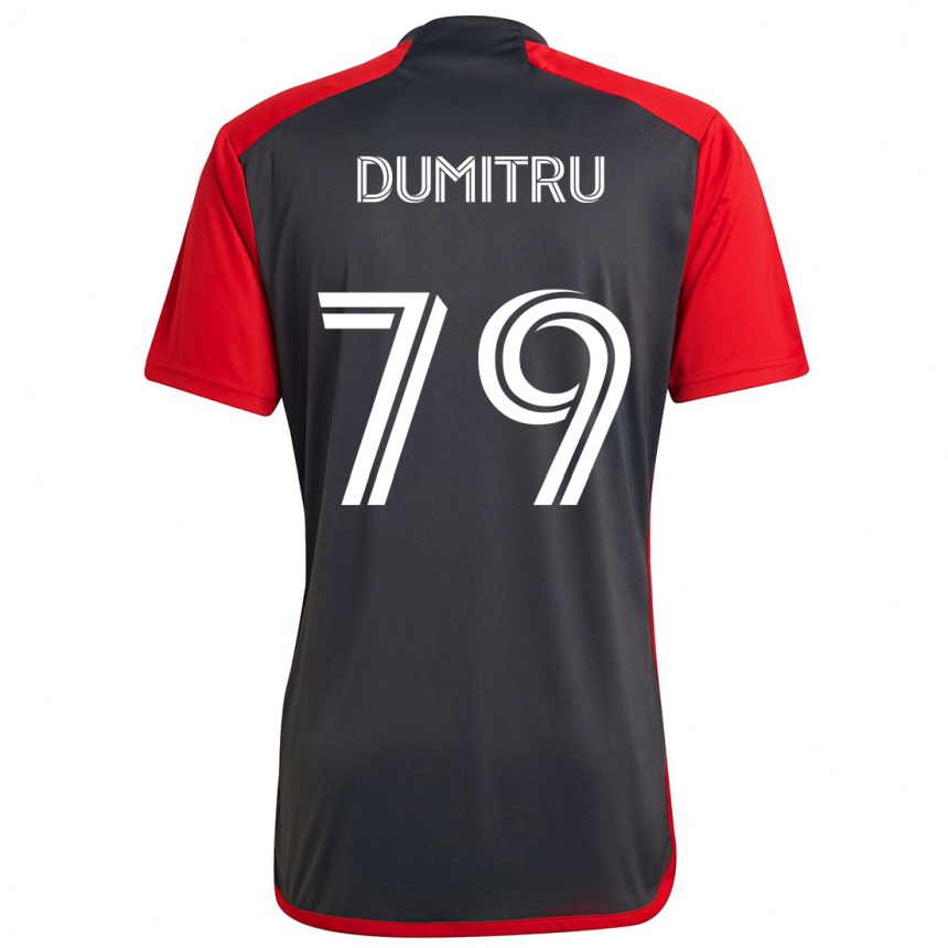 Gyermek Labdarúgás Andrei Dumitru #79 Szürke Vörös Hazai Jersey 2024/25 Mez Póló Ing