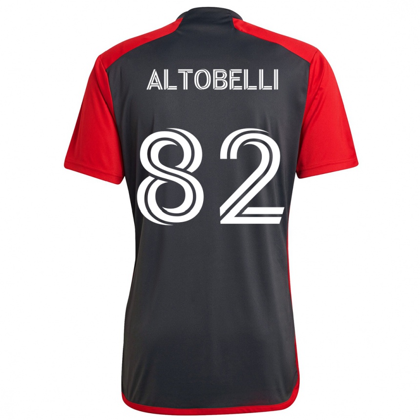 Gyermek Labdarúgás Julian Altobelli #82 Szürke Vörös Hazai Jersey 2024/25 Mez Póló Ing