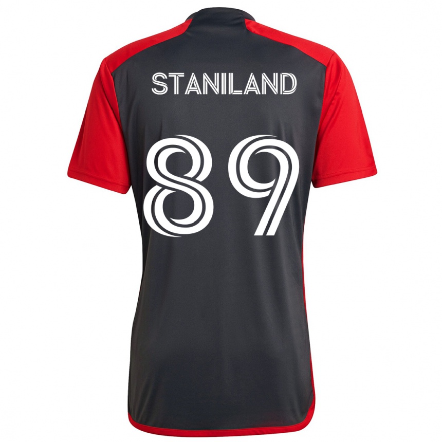 Gyermek Labdarúgás Charlie Staniland #89 Szürke Vörös Hazai Jersey 2024/25 Mez Póló Ing