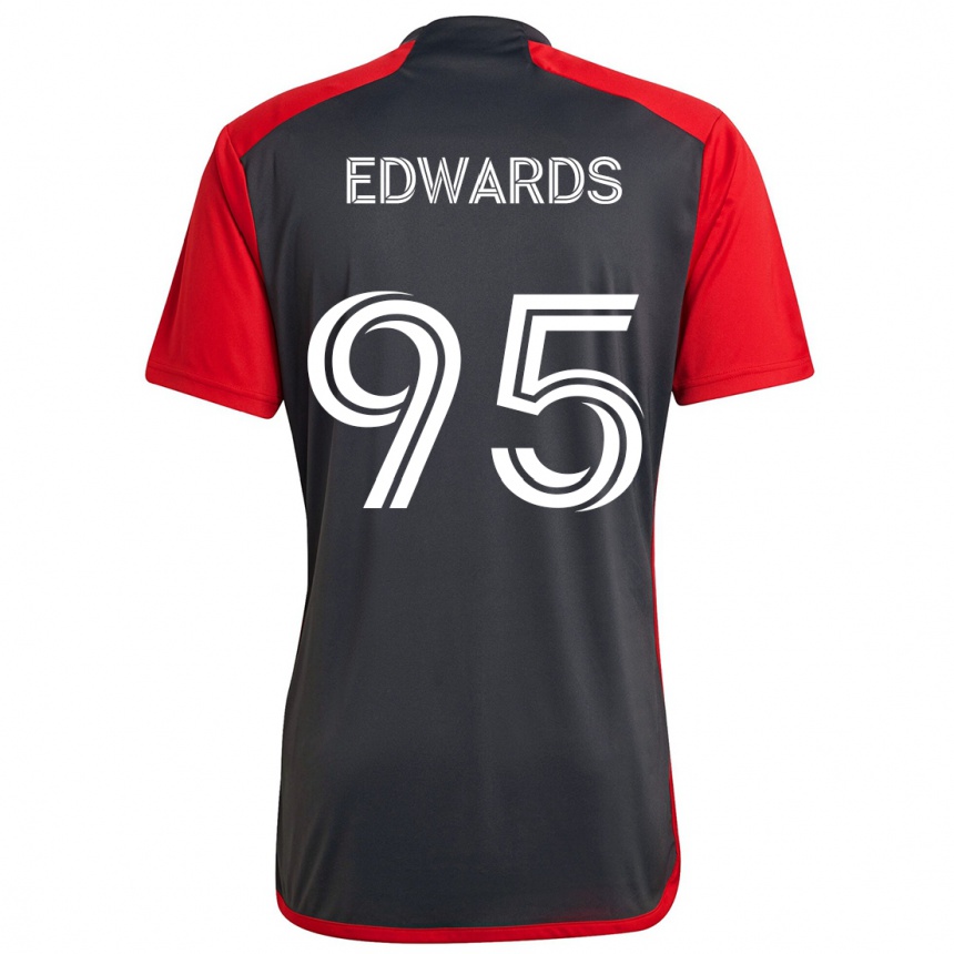 Gyermek Labdarúgás Nathaniel Edwards #95 Szürke Vörös Hazai Jersey 2024/25 Mez Póló Ing